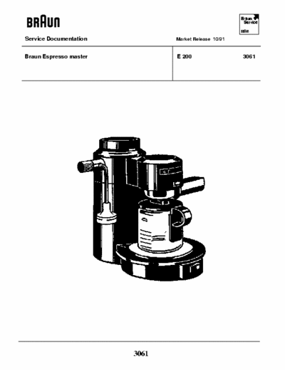 Braun Braun Espresso Master Braun Espresso Master - Service Manual